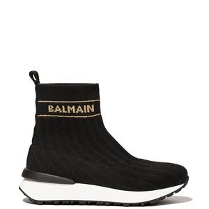 BALMAIN Kids - Glitter sock-style slip on sneakers